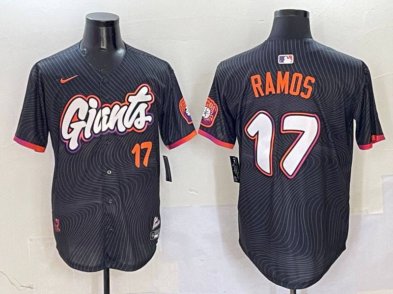 Men San Francisco Giants #17 Ramos Black Second generation Joint Name 2025 Nike MLB Jersey style 1